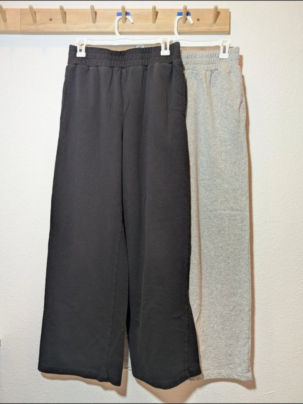2 pairs of cotton blend wide leg sweatpants